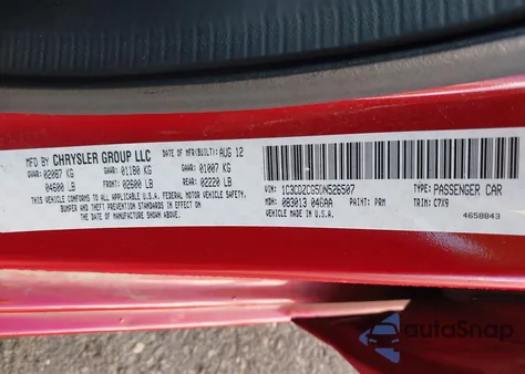 2013 Dodge Avenger Sxt from USA, damaged, VIN 1C3CDZCG5DN526507